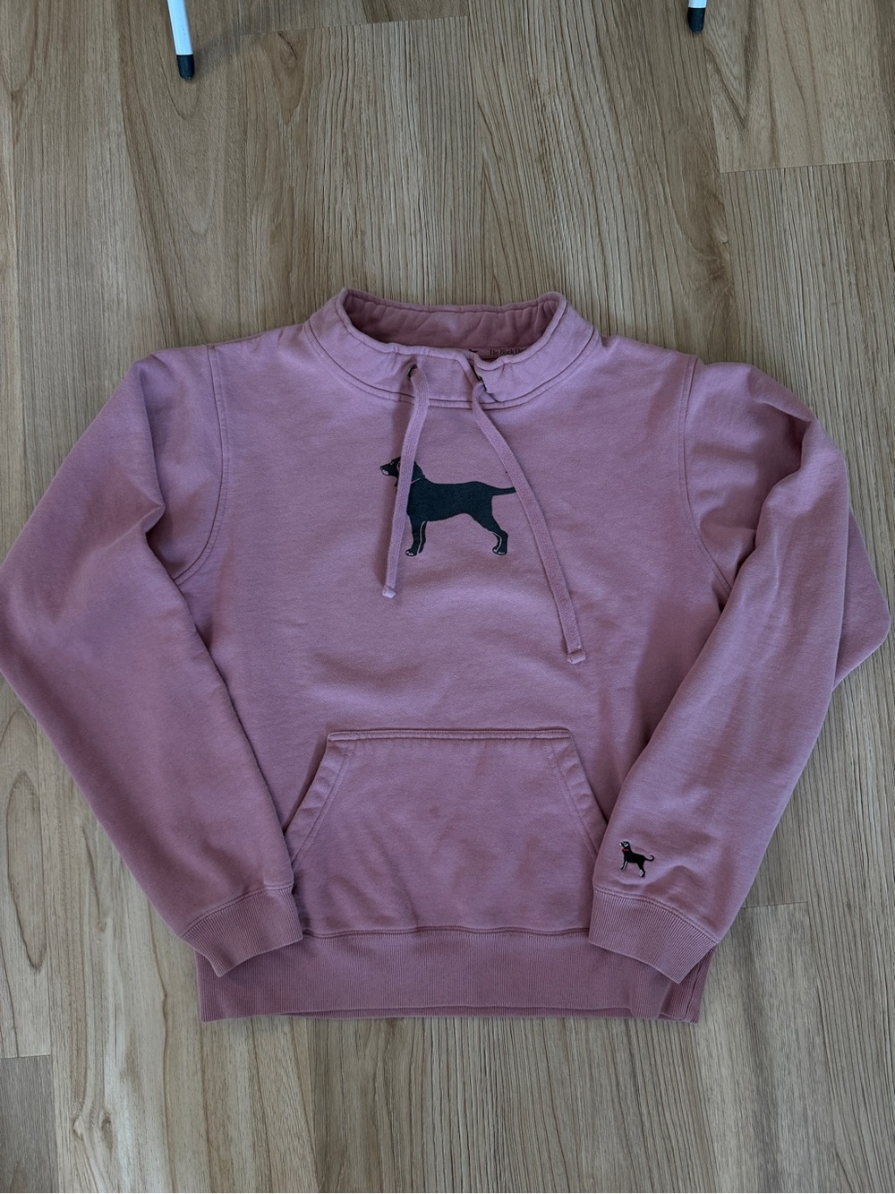The Black Dog Dusty Rose Pullover Hoodie with Black Dog Logo